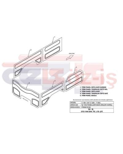 FORD V184 347 MAXI KAPI DÖŞEMESİ ÖN HARİÇ 5 PARÇA